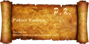 Pakos Kadosa névjegykártya